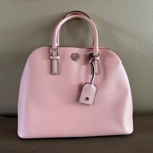 Tory Burch Robinson Open Dome Large Satchel in Pink